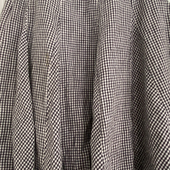 Vintage gingham silk-lined flowy midi skirt - Picture 3 of 4